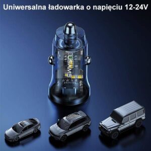 Automobilinis įkroviklis 30W USB + USB-C Fast Charge Usams C32 CC164CC02 (US-CC164) mėlynos spalvos - Image 7