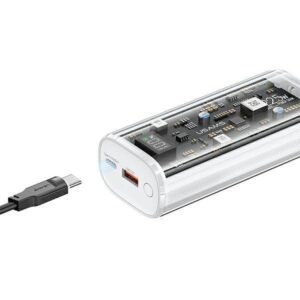 USAMS Powerbank 9000mAh PD 20W QC3.0+PD Dual-Port Fast Charge baltos spalvos10KCD18902 (US-CD189) - Image 4