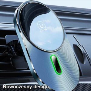 USAMS Indukcinis laikiklis Magnetinis Car Wireless Charging 15W oro grotelėms pilkos spalvos CD170DZ01 (US-CD170) - Image 5