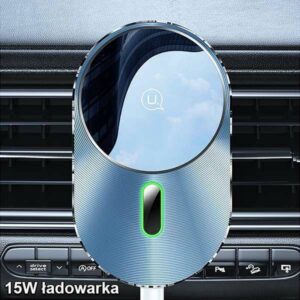 USAMS Indukcinis laikiklis Magnetinis Car Wireless Charging 15W oro grotelėms pilkos spalvos CD170DZ01 (US-CD170) - Image 7