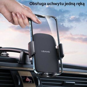 USAMS Automobilinis telefono laikiklis tvirtinamas ant panelės juodos spalvos ZJ065ZJ01 (US-ZJ065) - Image 3