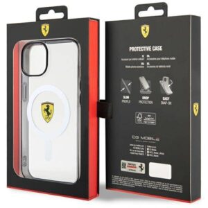 Apple iPhone 14 Ferrari dėklas Outline Magsafe (FEHMP14SURKT) skaidrus - Image 8