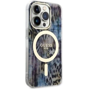 Apple iPhone 14 Pro Guess dėklas Leopard MagSafe (GUHMP14LHLEOPWB) mėlynos spalvos - Image 4