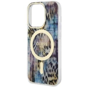 Apple iPhone 14 Pro Guess dėklas Leopard MagSafe (GUHMP14LHLEOPWB) mėlynos spalvos - Image 6