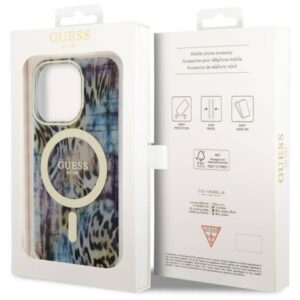 Apple iPhone 14 Pro Guess dėklas Leopard MagSafe (GUHMP14LHLEOPWB) mėlynos spalvos - Image 8