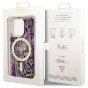 Apple iPhone 14 Pro Guess dėklas Leopard MagSafe (GUHMP14LHLEOPWP) rožinės spalvos - Image 8