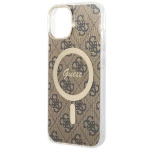 Apple iPhone 14 plus Guess dėklas 4G MagSafe (GUHMP14MH4STW) rudos spalvos - Image 5