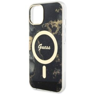 Apple iPhone 14 Guess dėklas Golden Marble Collection MagSafe (UHMP14SHTMRSK) juodos spalvos - Image 6