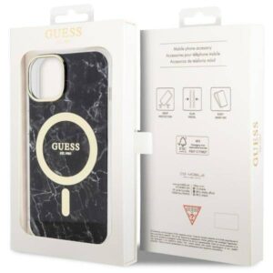 Apple iPhone 14 Guess dėklas Marble MagSafe (GUHMP14SPCUMAK) juodos spalvos - Image 8