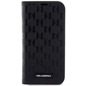 Apple iPhone 14 Pro Karl Lagerfeld Bookdėklas Saffiano Monogram (KLBKP14LSAKLHPK) juodos spalvos - Image 3