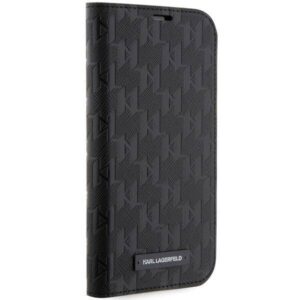 Apple iPhone 14 Pro Karl Lagerfeld Bookdėklas Saffiano Monogram (KLBKP14LSAKLHPK) juodos spalvos - Image 5