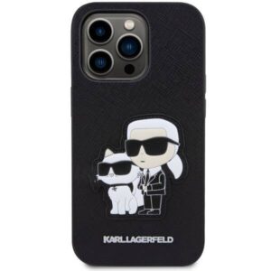 Apple iPhone 14 Pro Karl Lagerfeld dėklas Saffiano Karl & Choupette Embossed (KLHCP14LSANKCPK) juodos spalvos - Image 3