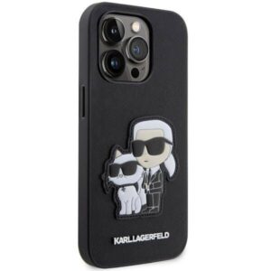 Apple iPhone 14 Pro Karl Lagerfeld dėklas Saffiano Karl & Choupette Embossed (KLHCP14LSANKCPK) juodos spalvos - Image 4