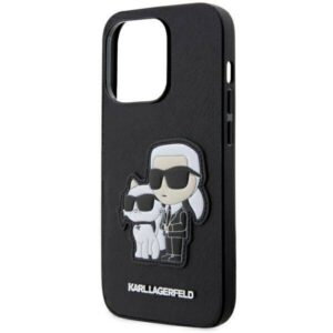 Apple iPhone 14 Pro Karl Lagerfeld dėklas Saffiano Karl & Choupette Embossed (KLHCP14LSANKCPK) juodos spalvos - Image 6