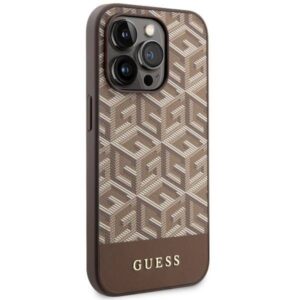 Apple iPhone 14 Pro Guess dėklas GCube Stripes MagSafe MagSafe (GUHMP14LHGCFSEW) rudos spalvos - Image 4