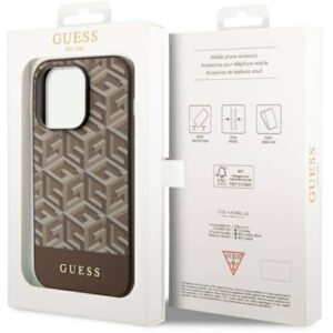 Apple iPhone 14 Pro Guess dėklas GCube Stripes MagSafe MagSafe (GUHMP14LHGCFSEW) rudos spalvos - Image 8