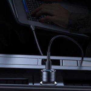 USAMS automobilinis įkroviklis C36 USB+USB-C 95W Fast Charge fioletowy/purple CC176CC02 (US-CC176) - Image 8