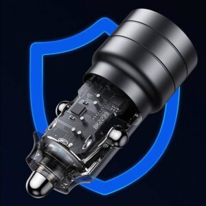 USAMS automobilinis įkroviklis C36 USB+USB-C 95W Fast Charge fioletowy/purple CC176CC02 (US-CC176) - Image 9