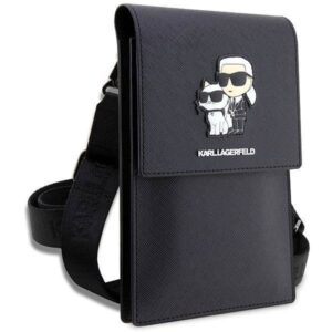 Krepšys Karl Lagerfeld Saffiano Karl & Choupette Head (KLWBSAKCPMK) juodos spalvos - Image 3