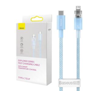 Fast Charging kabelis Baseus USB-C į Lightning  Explorer Series 2m, 20W mėlynos spalvos - Image 1