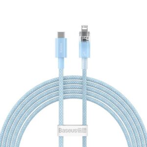 Fast Charging kabelis Baseus USB-C į Lightning  Explorer Series 2m, 20W mėlynos spalvos - Image 2