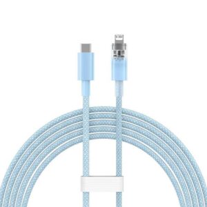 Fast Charging kabelis Baseus USB-C į Lightning  Explorer Series 2m, 20W mėlynos spalvos - Image 3