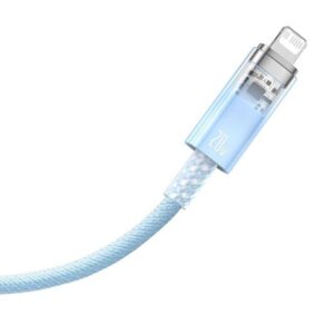 Fast Charging kabelis Baseus USB-C į Lightning  Explorer Series 2m, 20W mėlynos spalvos - Image 4