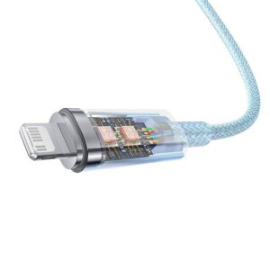 Fast Charging kabelis Baseus USB-C į Lightning  Explorer Series 2m, 20W mėlynos spalvos - Image 6