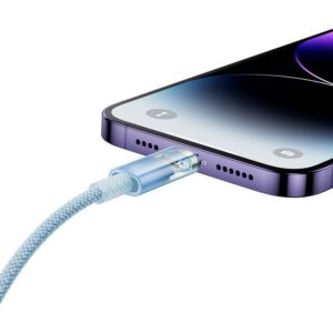 Fast Charging kabelis Baseus USB-C į Lightning  Explorer Series 2m, 20W mėlynos spalvos - Image 8