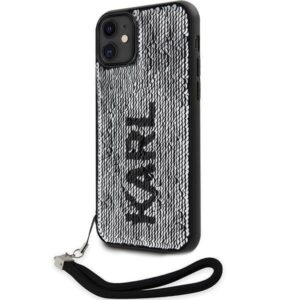 Apple iPhone 11 Karl Lagerfeld dėklas Sequins Cord (KLHCN61PSQRKS) sidabrinės spalvos - Image 2