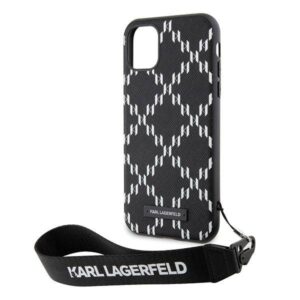 Apple iPhone 11 Karl Lagerfeld dėklas Monogram Losange Saffiano (KLHCN61SAKLMBSK) juodos spalvos - Image 6
