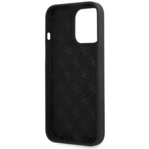 Apple iPhone 13 Pro Guess dėklas Silicone Script Gold Logo juodos spalvos - Image 7