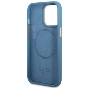 Apple iPhone 14 Pro Guess Dėklas 4G Logo Plate MagSafe mėlynos spalvos - Image 7
