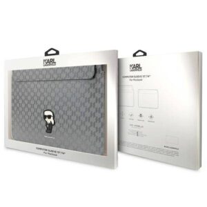 Nešiojamo kompiuterio dėklas 14" Karl Lagerfeld Saffiano Monogram Ikonik (KLCS14SAKHPKG) sidabrinės spalvos - Image 4