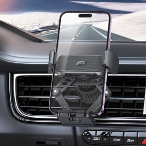 Gravitacinis automobilinis telefono laikiklis AWEI oro grotelėms (X39) juodos spalvos - Image 5