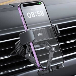 Gravitacinis automobilinis telefono laikiklis AWEI oro grotelėms (X39) juodos spalvos - Image 6