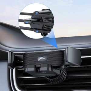 Gravitacinis automobilinis telefono laikiklis AWEI oro grotelėms (X39) juodos spalvos - Image 7