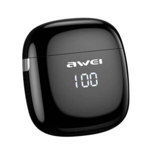 Bluetooth 5.0 TWS ausinės + AWEI įkrovimo stotelė (T28P) juodos spalvos - Image 5