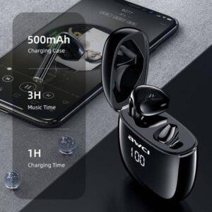 Bluetooth 5.0 TWS ausinės + AWEI įkrovimo stotelė (T28P) juodos spalvos - Image 6