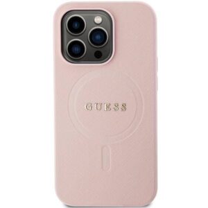 Apple iPhone 14 Pro Guess dėklas Saffiano MagSafe (GUHMP14LPSAHMCP) rožinės spalvos - Image 3