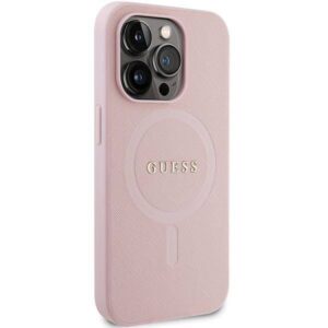 Apple iPhone 14 Pro Guess dėklas Saffiano MagSafe (GUHMP14LPSAHMCP) rožinės spalvos - Image 4