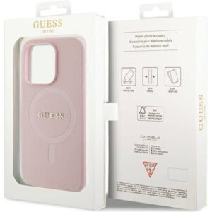 Apple iPhone 14 Pro Guess dėklas Saffiano MagSafe (GUHMP14LPSAHMCP) rožinės spalvos - Image 8