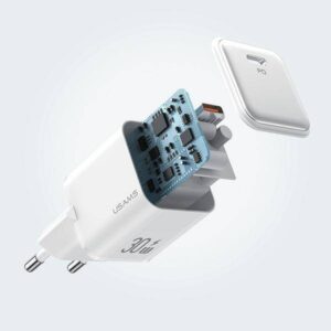 USAMS Tinklo įkroviklis 1xUSB-C PD30W 3A (only head) PD3.0 Fast Charging violetinis X-ron Series CC186TC03 (US-CC186) - Image 5