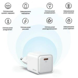 USAMS Tinklo įkroviklis 1xUSB-C PD30W 3A (only head) PD3.0 Fast Charging violetinis X-ron Series CC186TC03 (US-CC186) - Image 6