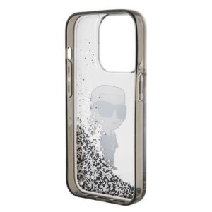Apple iPhone 15 Pro Karl Lagerfeld Hardcase Liquid Glitter Ikonik (KLHCP15LLKKNSK) dėklas telefonui skaidrus - Image 7