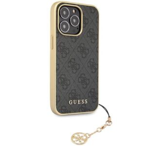 Apple iPhone 15 Pro Guess dėklas 4G Charms Collection (GUHCP15LGF4GGR) pilkos spalvos - Image 5
