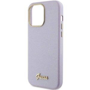 Apple iPhone 15 Pro Max Guess dėklas Glitter Glossy Script (GUHCP15XPGMCSL) violetinės spalvos - Image 6