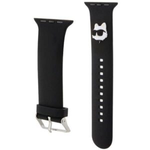 Apyrankė Apple Watch 4 / 5 / 6 / 7 / 8 / SE / Ultra (42 / 44 / 45 / 49 MM) Karl Lagerfeld 3D Rubber Choupette Head (KLAWLSLCNK) juodos spalvos - Image 3