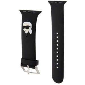 Apyrankė Apple Watch 4 / 5 / 6 / 7 / 8 / SE (38 / 40 / 41 MM) Karl Lagerfeld 3D Rubber Karl Head (KLAWMSLKNK) juodos spalvos - Image 3