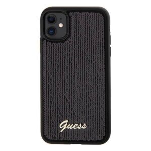 Apple iPhone 11 / XR Guess dėklas Sequin Script Metal (GUHCN61PSFDGSK) juodos spalvos - Image 3